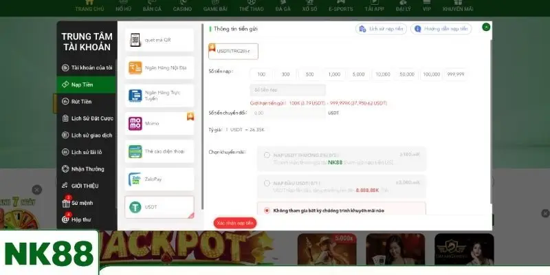 Nhà cái hỗ trợ nhiều phương thức